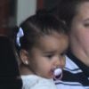 Dream Kardashian arrive accompagnée de sa nourrice dans les studios Milk à Los Angeles. La famille Kardashian a rendez-vous pour un shooting photo en famille, le 7 novembre 2017.