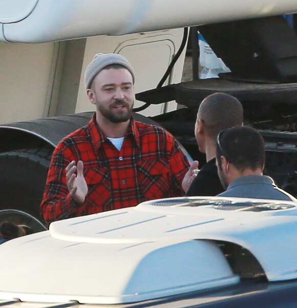 Exclusif - Justin Timberlake et sa femme Jessica Biel sur le tournage d'un vidéoclip à Los Angeles, le 14 décembre 2017.