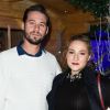 Semi-exclusif - Marilou Berry et son compagnon Alexis (Le Diamantaire artiste street art) - Inauguration du "Chalet les Neiges 1850" sur la terrasse l'Hôtel Barrière Le Fouquet's à Paris le 27 novembre 2017. © Coadic Guirec/Bestimage