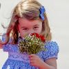 La princesse Charlotte de Cambridge lors de la tournée officielle du duc et de la duchesse de Cambridge, à l'aéroport de Berlin-Tegel à Berlin, le 19 juillet 2017.