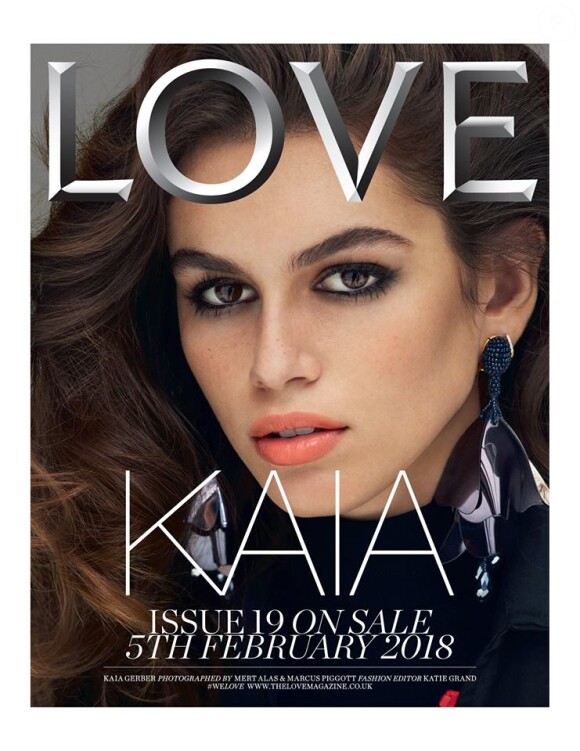 Kaia Gerber en couverture du magazine LOVE. Photo par Mert et Marcus.