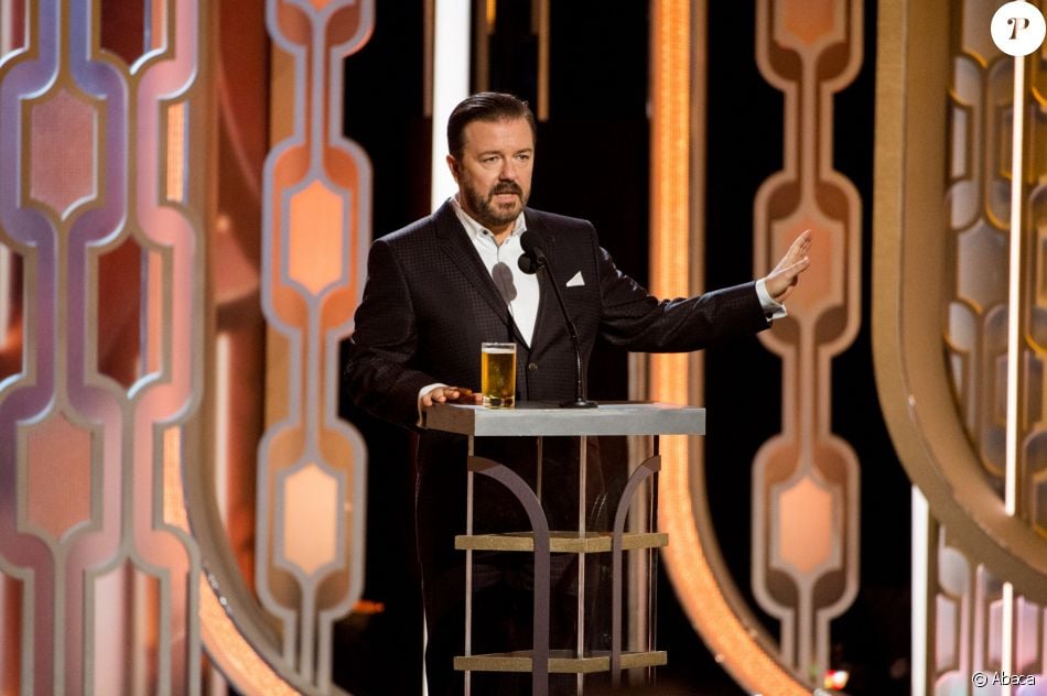 Ricky Gervais hosts the 73rd Annual Golden Globes Awards at the Beverly