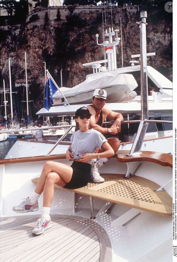 Sylvester Stallone et Jennifer Flavin - Vacances sur la Côte d'Azur en 1993