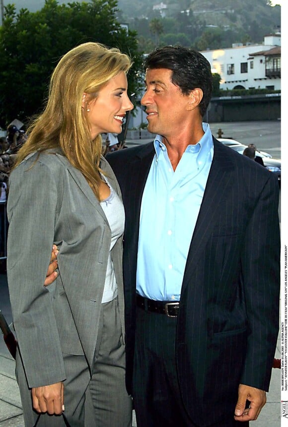 Sylvester Stallone et Jennifer Flavin - Avant-première du film Original Sin à Los Angeles en 2001