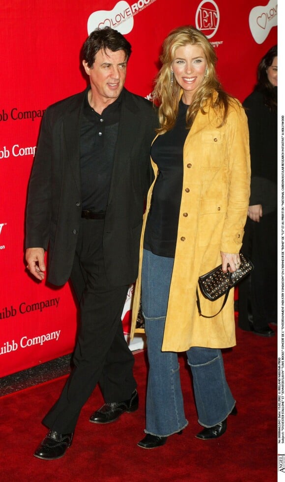 Sylvester Stallone et Jennifer Flavin - Soirée Love Rocks à Hollywood en 2002