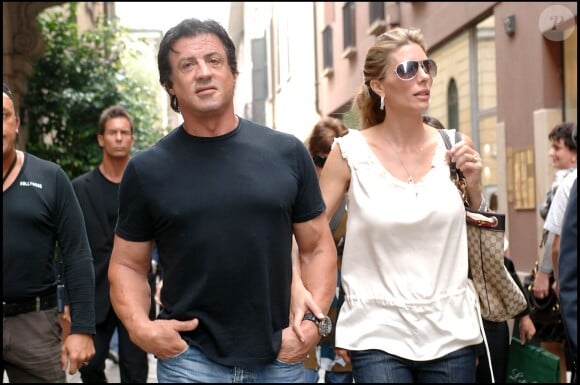 Sylvester Stallone et Jennifer Flavin à Milan en 2006