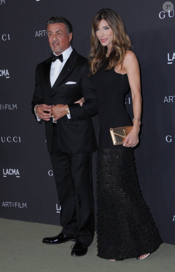 Sylvester Stallone et sa femme Jennifer Flavin au gala LACMA Art + Film à Los Angeles, le 29 octobre 2016 © Birdie Thompson/AdMedia via Zuma/Bestimage