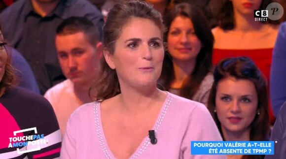 Valérie Benaïm de retour dans "Touche pas à mon poste" (C8) mardi 9 janvier 2018.