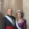 Portrait officiel du roi Juan Carlos Ier d'Espagne et de la reine Sofia. © Dany Virgili / Maison royale d'Espagne