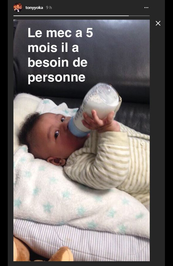 Tony Yoka partage une image de son fils Ali, 5 mois, sur Instagram, le 9 janvier 2018.