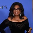Oprah Winfrey (prix Cecil B. DeMille), portant une robe Atelier Versace - Pressroom - 75ème cérémonie annuelle des Golden Globe Awards au Beverly Hilton Hotel à Los Angeles, le 7 janvier 2018. © Chris Delmas/Bestimage