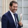 Christophe Castaner, secrétaire d'Etat aupres du Premier ministre, chargé des Relations avec le Parlement, porte parole du Gouvernement sortant du conseil des ministres au palais de l'Elysée à Paris, le 2 août 2017