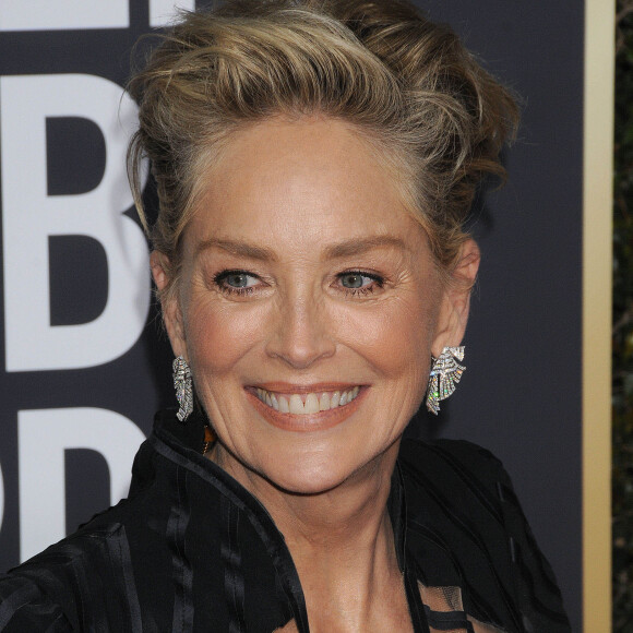 Sharon Stone sur le tapis rouge de la 75ème cérémonie des Golden Globe Awards au Beverly Hilton à Los Angeles, le 7 janvier 2018.