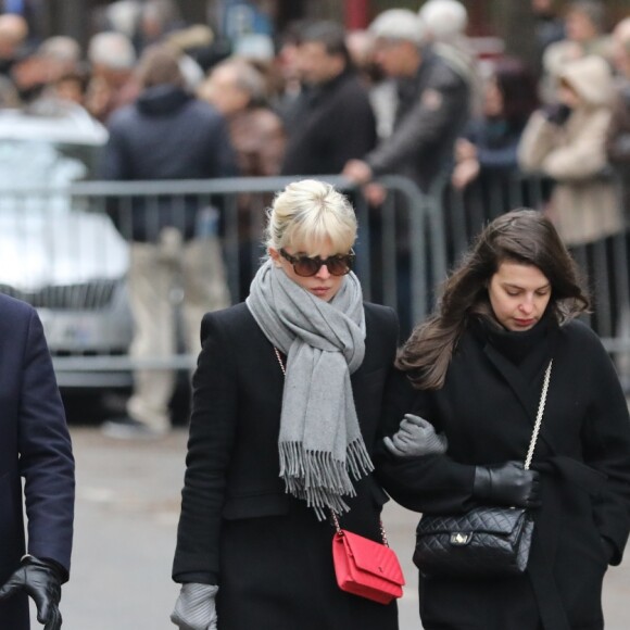 Cécile Cassel - Arrivées aux obsèques de France Gall au cimetière de Montmartre à Paris le 12 janvier 2018.