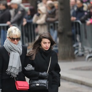 Cécile Cassel - Arrivées aux obsèques de France Gall au cimetière de Montmartre à Paris le 12 janvier 2018.