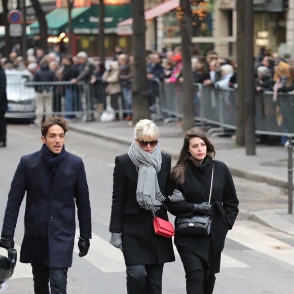 Cécile Cassel - Arrivées aux obsèques de France Gall au cimetière de Montmartre à Paris le 12 janvier 2018.