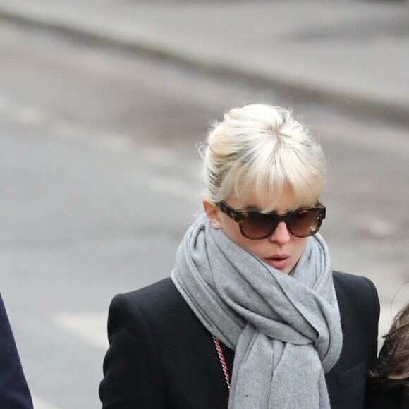 Cécile Cassel - Arrivées aux obsèques de France Gall au cimetière de Montmartre à Paris le 12 janvier 2018.