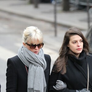 Cécile Cassel - Arrivées aux obsèques de France Gall au cimetière de Montmartre à Paris le 12 janvier 2018.