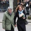 Jean-Louis Borloo et sa femme Béatrice Schönberg - Arrivées aux obsèques de France Gall au cimetière de Montmartre à Paris le 12 janvier 2018.