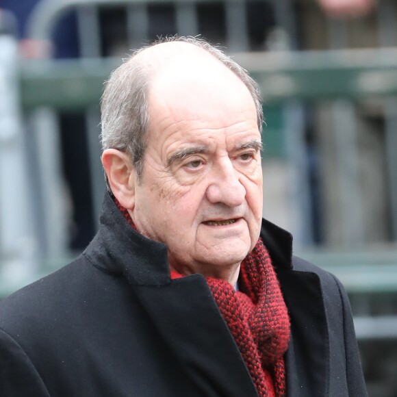 Pierre Lescure - Arrivées aux obsèques de France Gall au cimetière de Montmartre à Paris le 12 janvier 2018.
