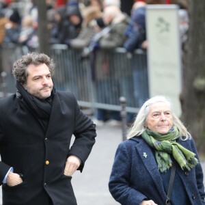 Matthieu Chedid (le chanteur M) - Arrivées aux obsèques de France Gall au cimetière de Montmartre à Paris le 12 janvier 2018.