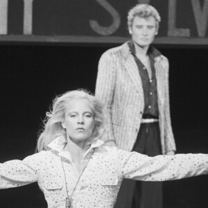 Sur le plateau de l'émission "Show Sylvie Vartan" avec Johnny HALLYDAY, le 15 janvier 1975 © Bernard Leguay via Bestimage