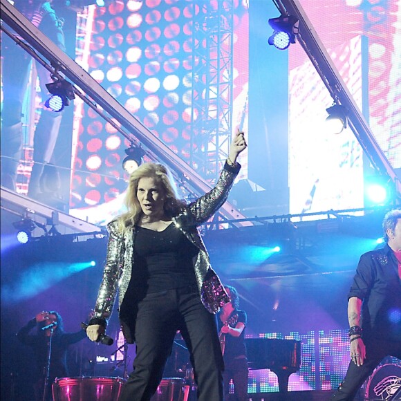 Sylvie Vartan et Johnny Hallyday au Stade de France pour le "Tour 66", le 31 mai 2009.