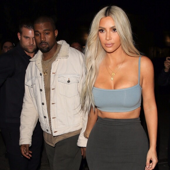 Kim Kardashian et son mari Kanye West à West Hollywood, le 2 novembre 2017.