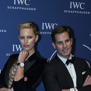 Karolina Kurkova et Christoph Grainger-Herr (président-directeur général IWC Schaffhausen) - Soirée de gala de présentation da la collection anniversaire à l'occasion des 150 ans d'IWC au Salon International de la Haute Horlogerie (SIHH) au Palais des Expositions et des Congrès Palexpo à Genève, le 16 janvier 2018.