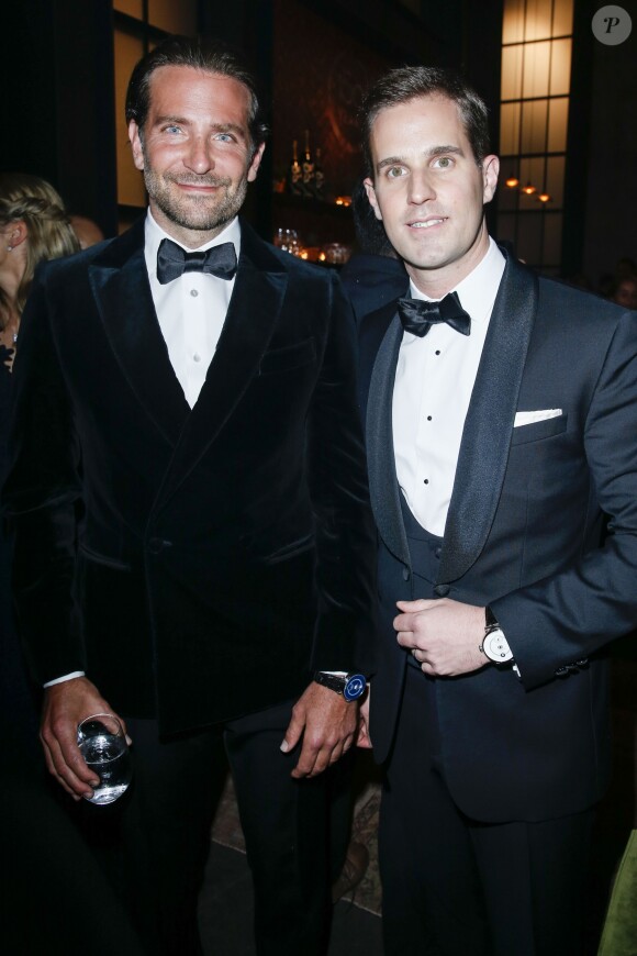 Bradley Cooper et le PDG Christoph Grainger-Herr - Soirée de gala de présentation da la collection anniversaire à l'occasion des 150 ans d'IWC au Salon International de la Haute Horlogerie (SIHH) au Palais des Expositions et des Congrès Palexpo à Genève, le 16 janvier 2018.  © Olivier Borde/Bestimage