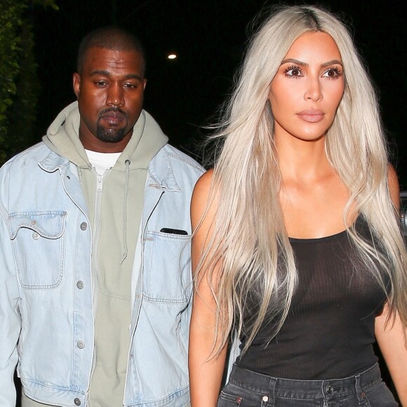 Exclusif - Kim Kardashian et son mari Kanye West sont allés diner en amoureux au restaurant Giorgio Baldi à Santa Monica. Le 23 septembre 2017.