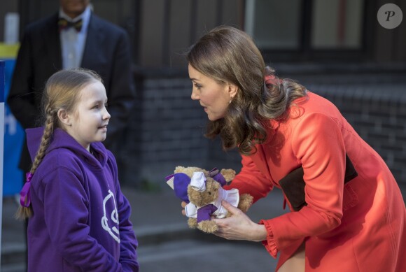 La duchesse Catherine de Cambridge, enceinte de six mois, visitait le 17 janvier 2018 la nouvelle aile à hôpital pour enfants Great Ormond Street Hospital à Londres.