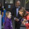 La duchesse Catherine de Cambridge, enceinte de six mois, visitait le 17 janvier 2018 la nouvelle aile à hôpital pour enfants Great Ormond Street Hospital à Londres.