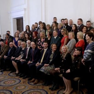 Le prince William, duc de Cambridge, avec le crâne fraîchement rasé, lors de sa conférence de presse à la Chandos House le 18 janvier 2018 pour le programme Step Into Health en marge de sa visite à l'hôpital pour enfants Evelina, à Londres.