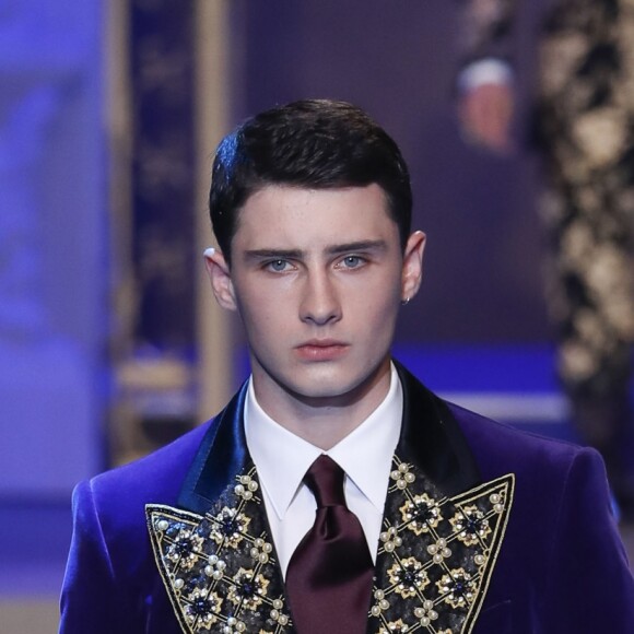 Noé Elmaleh au défilé Dolce Gabbana à la Fashion Week de Milan le 13 janvier 2018.