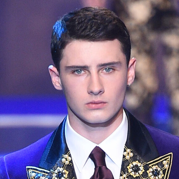 Noé Elmaleh au défilé Dolce Gabbana à la Fashion Week de Milan le 13 janvier 2018.