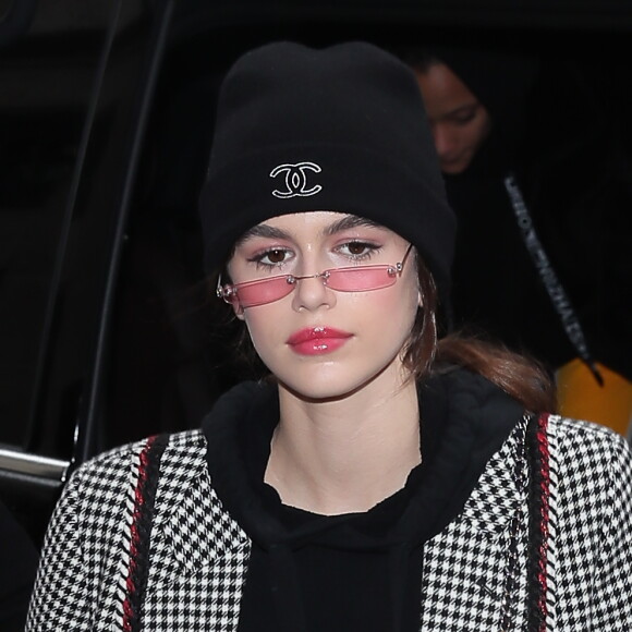 Kaia Gerber est de retour à l'hôtel George V après avoir défilé pour Chanel. Paris, le 23 janvier 2018. © Cyril Moreau/bestimage