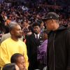 Kanye West et JAY-Z au Staples Center à Los Angeles. Avril 2016.