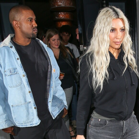 Kim Kardashian et son mari Kanye West sont allés dîner au restaurant à West Hollywood le 12 janvier 2018.