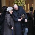 Raymonde Duvert, Philippe Bernarchon, et une des arrières petites-filles - Obsèques de Paul Bocuse en la cathédrale Saint-Jean de Lyon. Le 26 janvier 2018.