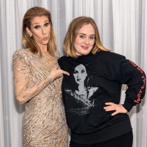 Céline Dion reçoit Adele dans sa loge à Las Vegas. Facebook, 2017