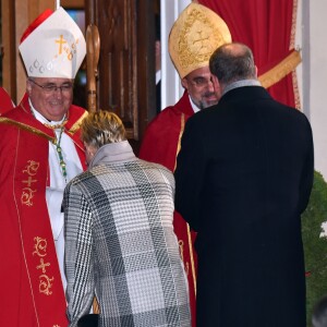 Le prince Albert II de Monaco, la princesse Charlene et leur enfant le prince héritier Jacques et la princesse Gabriella - La famille princière de Monaco lors des traditionnelles célébrations de la Sainte Dévote, sainte patronne de Monaco et de la famille princière, à Monaco. Le 26 janvier 2018 © Bruno Bebert / Bestimage