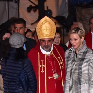 Le prince Albert II de Monaco, la princesse Charlene et leur enfant le prince héritier Jacques et la princesse Gabriella - La famille princière de Monaco lors des traditionnelles célébrations de la Sainte Dévote, sainte patronne de Monaco et de la famille princière, à Monaco. Le 26 janvier 2018 © Bruno Bebert / Bestimage