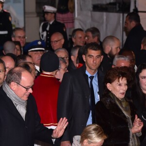 Le prince Albert II de Monaco, la princesse Charlene et leur enfant le prince héritier Jacques et la princesse Gabriella - La famille princière de Monaco lors des traditionnelles célébrations de la Sainte Dévote, sainte patronne de Monaco et de la famille princière, à Monaco. Le 26 janvier 2018 © Bruno Bebert / Bestimage