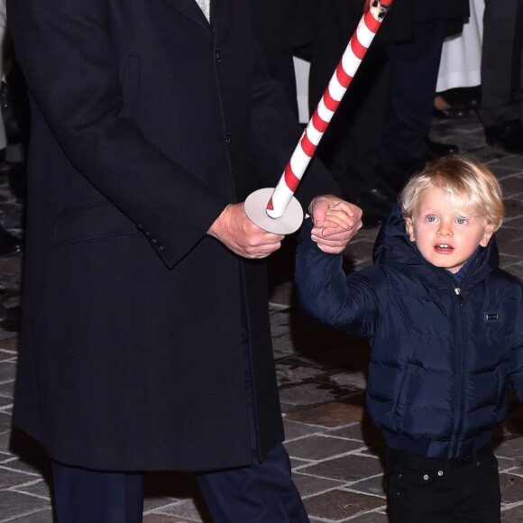 Le prince Albert II de Monaco, la princesse Charlene et leur enfant le prince héritier Jacques et la princesse Gabriella - La famille princière de Monaco lors des traditionnelles célébrations de la Sainte Dévote, sainte patronne de Monaco et de la famille princière, à Monaco. Le 26 janvier 2018 © Bruno Bebert / Bestimage