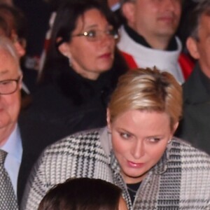 Le prince Albert II de Monaco, la princesse Charlene et leur enfant le prince héritier Jacques et la princesse Gabriella - La famille princière de Monaco lors des traditionnelles célébrations de la Sainte Dévote, sainte patronne de Monaco et de la famille princière, à Monaco. Le 26 janvier 2018 © Bruno Bebert / Bestimage