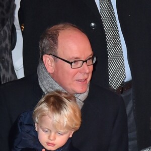 Le prince Albert II de Monaco, la princesse Charlene et leur enfant le prince héritier Jacques et la princesse Gabriella - La famille princière de Monaco lors des traditionnelles célébrations de la Sainte Dévote, sainte patronne de Monaco et de la famille princière, à Monaco. Le 26 janvier 2018 © Bruno Bebert / Bestimage