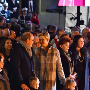 Le prince Albert II de Monaco, la princesse Charlene et leur enfant le prince héritier Jacques et la princesse Gabriella - La famille princière de Monaco lors des traditionnelles célébrations de la Sainte Dévote, sainte patronne de Monaco et de la famille princière, à Monaco. Le 26 janvier 2018 © Bruno Bebert / Bestimage