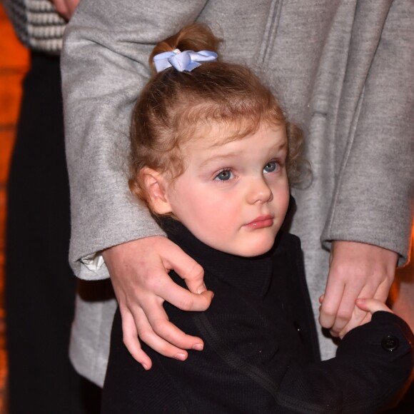 Le prince Albert II de Monaco, la princesse Charlene et leur enfant le prince héritier Jacques et la princesse Gabriella - La famille princière de Monaco lors des traditionnelles célébrations de la Sainte Dévote, sainte patronne de Monaco et de la famille princière, à Monaco. Le 26 janvier 2018 © Bruno Bebert / Bestimage