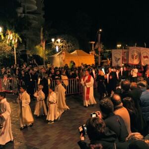 Le prince Albert II de Monaco, la princesse Charlene et leur enfant le prince héritier Jacques et la princesse Gabriella - La famille princière de Monaco lors des traditionnelles célébrations de la Sainte Dévote, sainte patronne de Monaco et de la famille princière, à Monaco. Le 26 janvier 2018 © Bruno Bebert / Bestimage